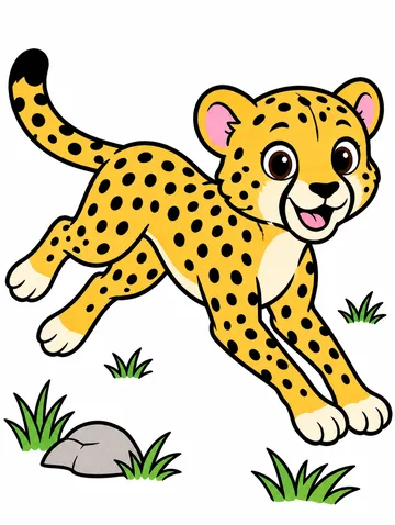 Colored drawing of a cheetah