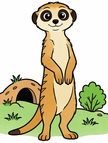 Colored drawing of a meerkat