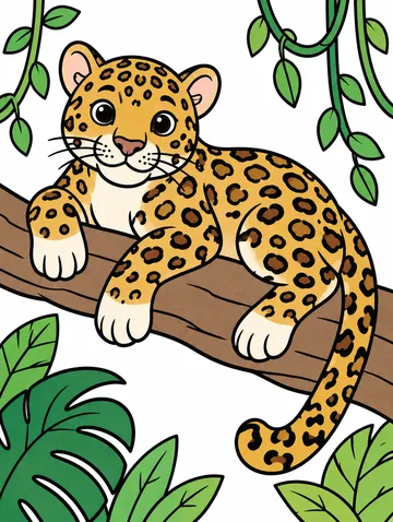 Colored drawing of a jaguar