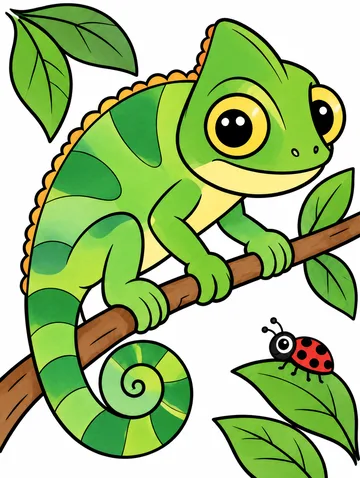 Colored drawing of a chameleon