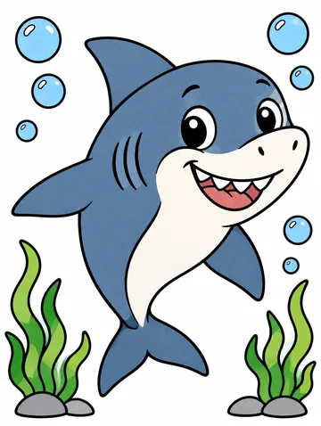 Colored drawing of a shark