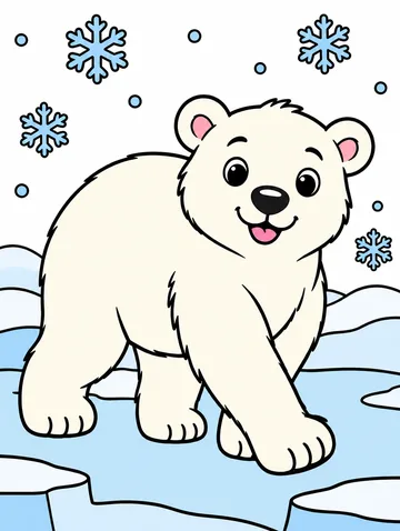 Colored drawing of a polar bear