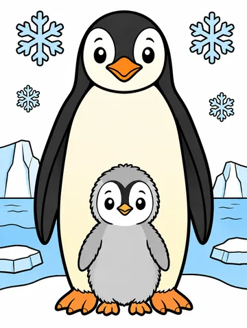 Colored drawing of a emperor penguin