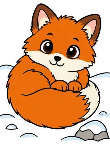 Colored drawing of a arctic fox
