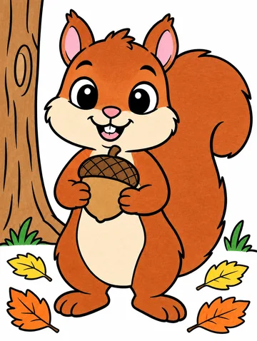 Colored drawing of a squirrel