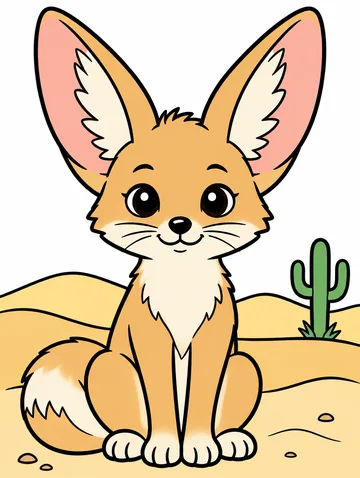 Colored drawing of a fennec fox
