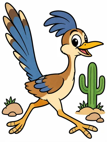 Colored drawing of a roadrunner