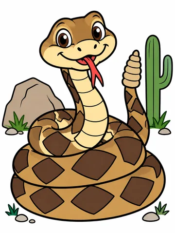 Colored drawing of a rattlesnake