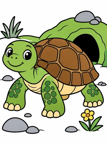 Colored drawing of a desert tortoise