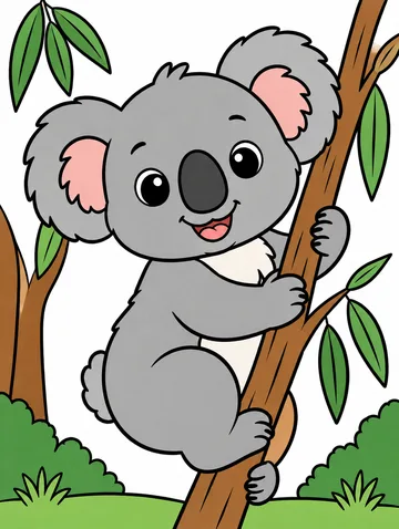 Colored drawing of a koala