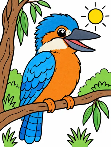 Colored drawing of a kookaburra