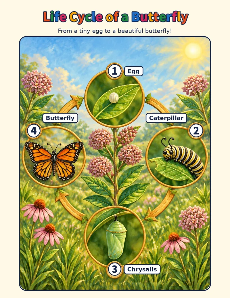 Colored bonus page from Wild Explorers Bugs & Butterflies: Life Cycle of a Butterfly