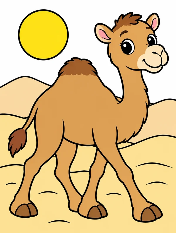 Colored drawing of a camel