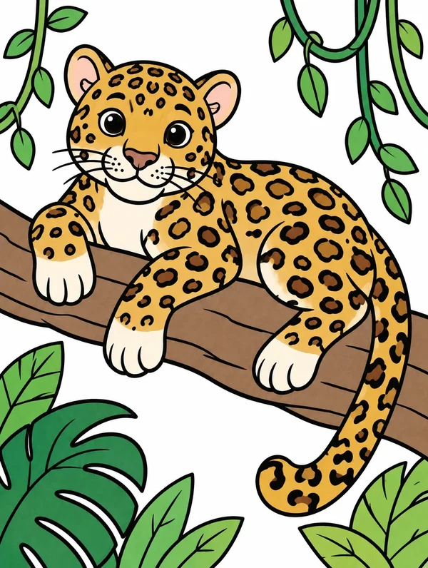 Colored drawing of a jaguar