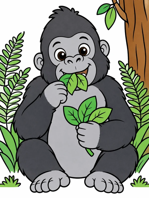 Colored drawing of a gorilla