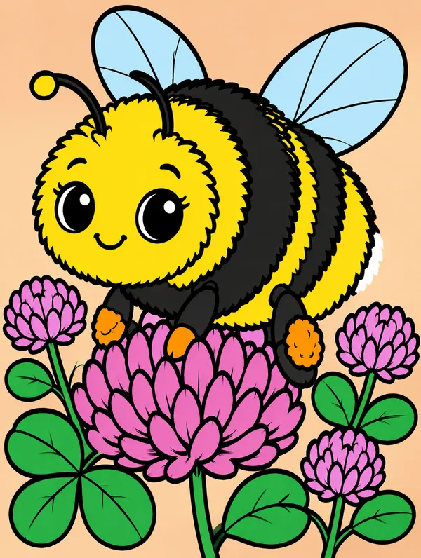 Colored drawing of a bumblebee