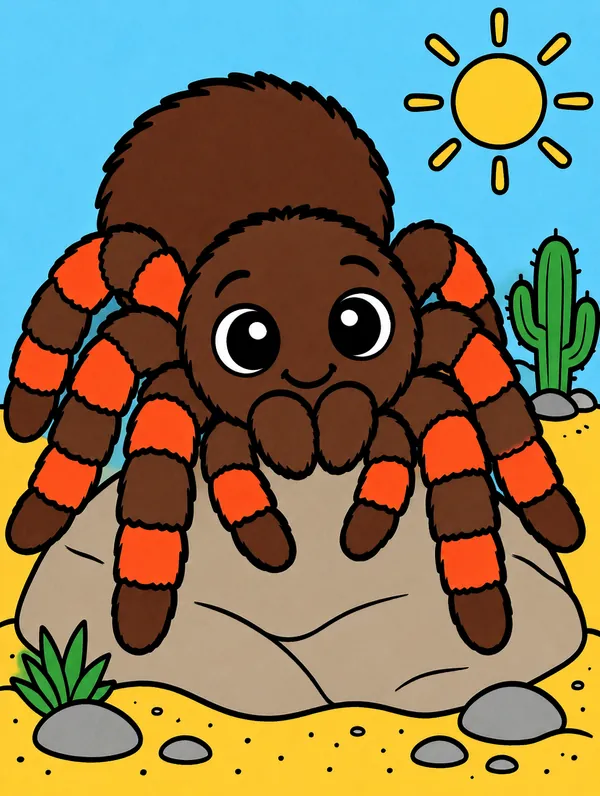 Colored drawing of a tarantula