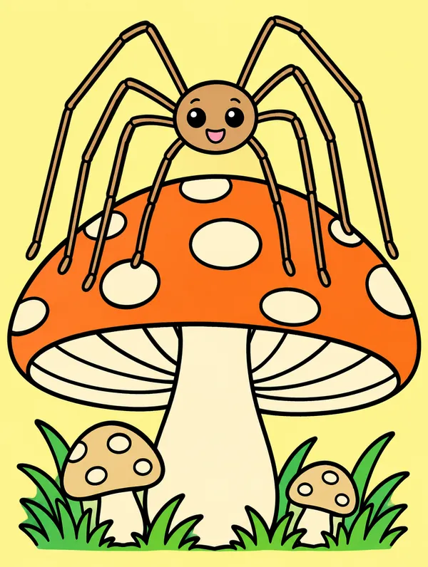Colored drawing of a daddy longlegs