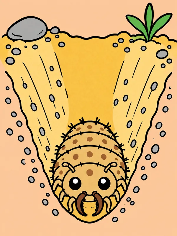 Colored drawing of an antlion
