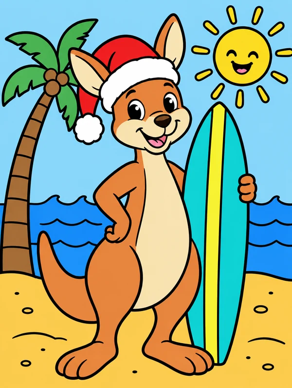 Colored drawing of a kangaroo