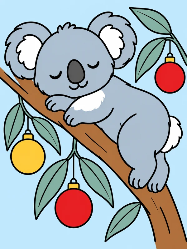 Colored drawing of a koala