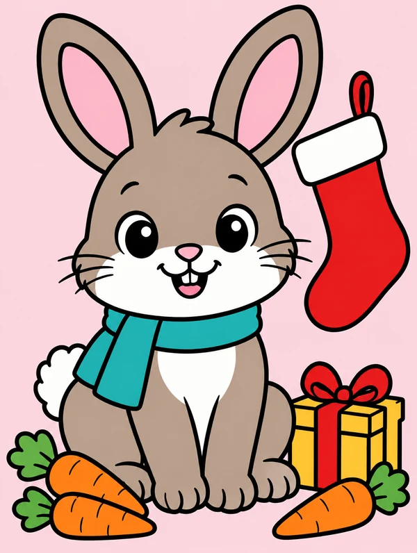 Colored drawing of a bunny