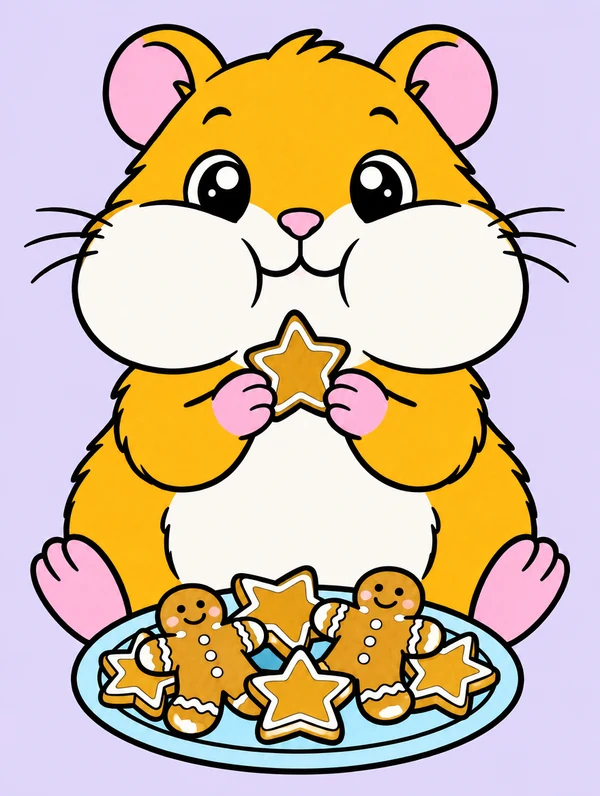 Colored drawing of a hamster