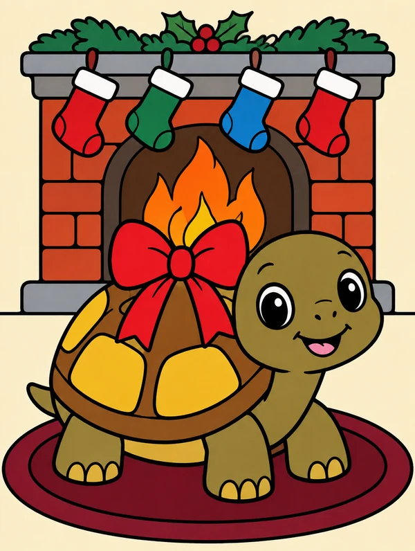 Colored drawing of a turtle