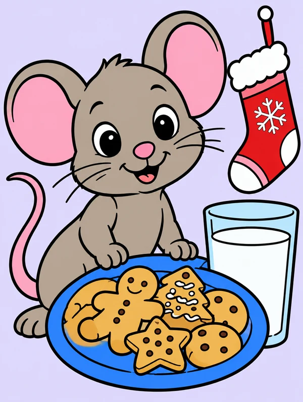 Colored drawing of a mouse