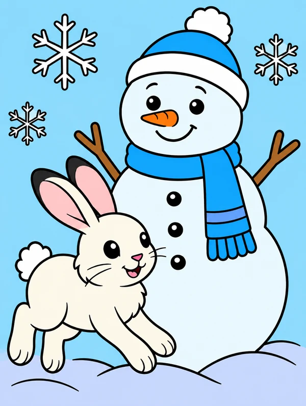 Colored drawing of an arctic hare