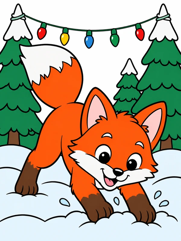 Colored drawing of a red fox