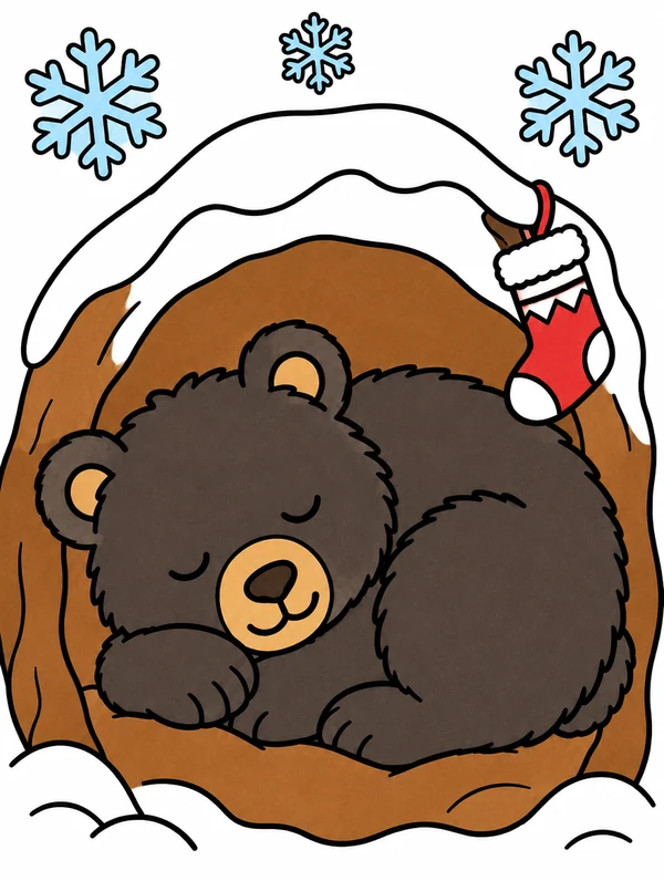 Colored drawing of a black bear