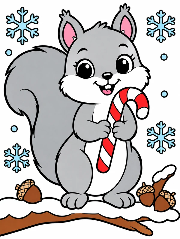 Colored drawing of a squirrel