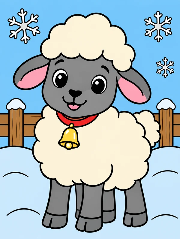 Colored drawing of a sheep