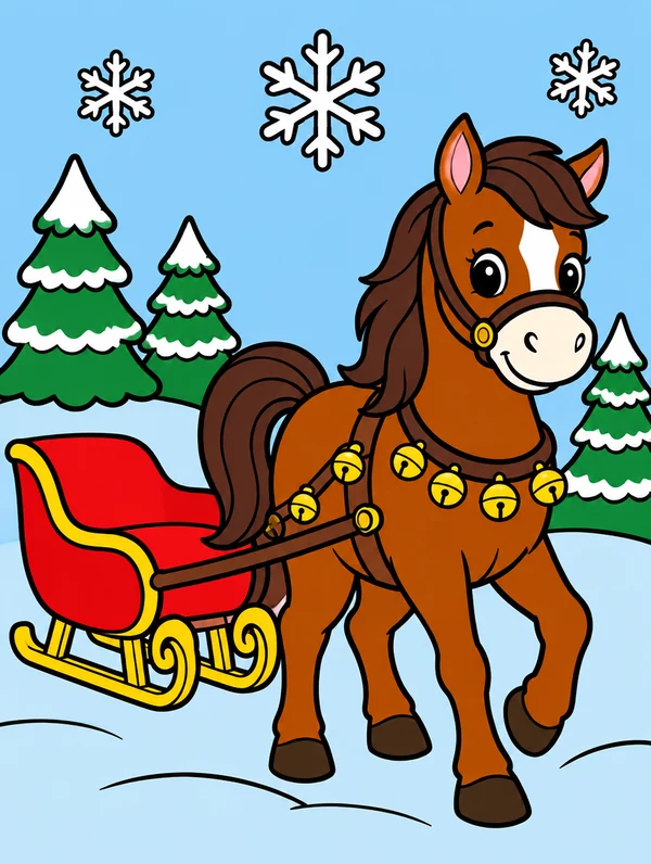 Colored drawing of a horse