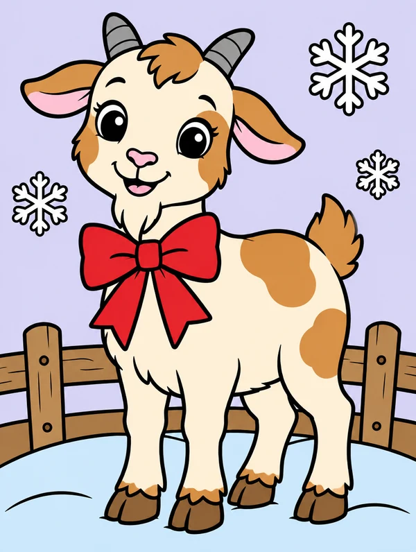 Colored drawing of a goat