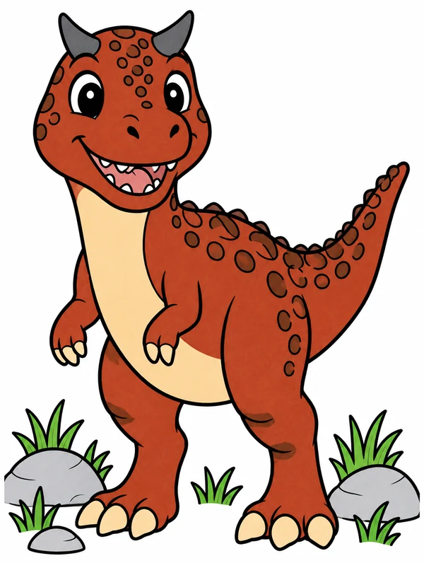 Colored drawing of a carnotaurus