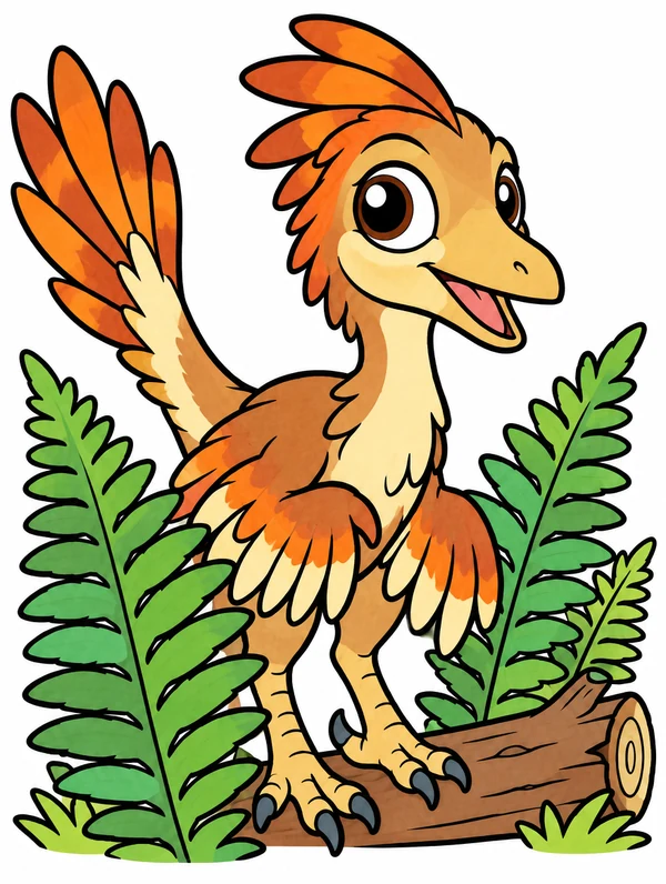 Colored drawing of a troodon