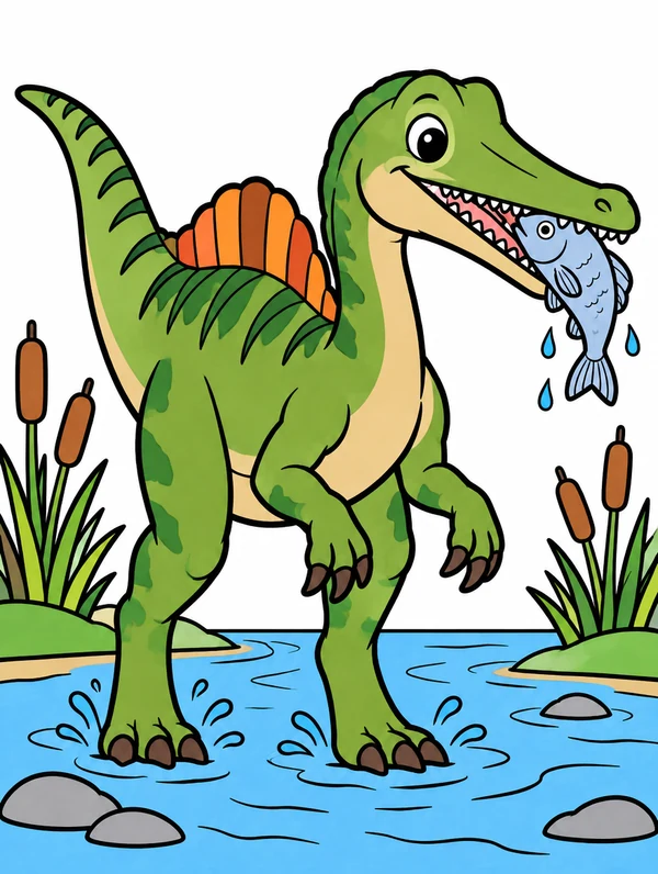 Colored drawing of a baryonyx