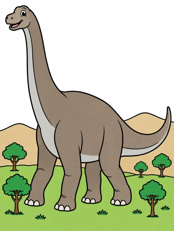 Colored drawing of an argentinosaurus