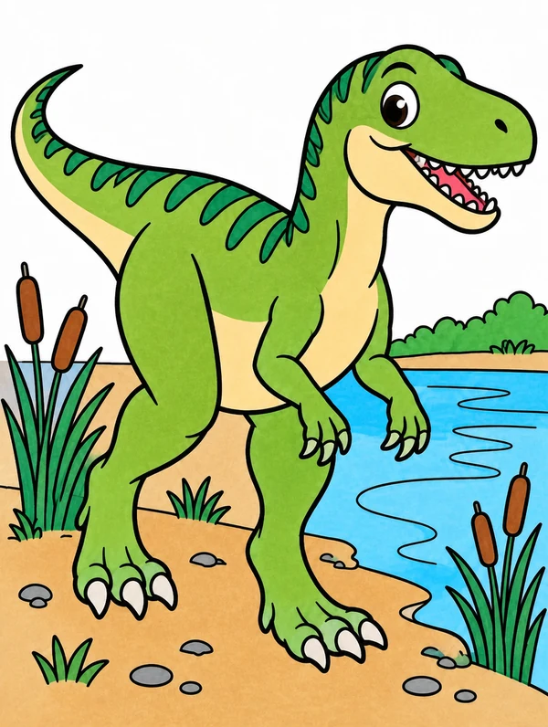 Colored drawing of a megalosaurus
