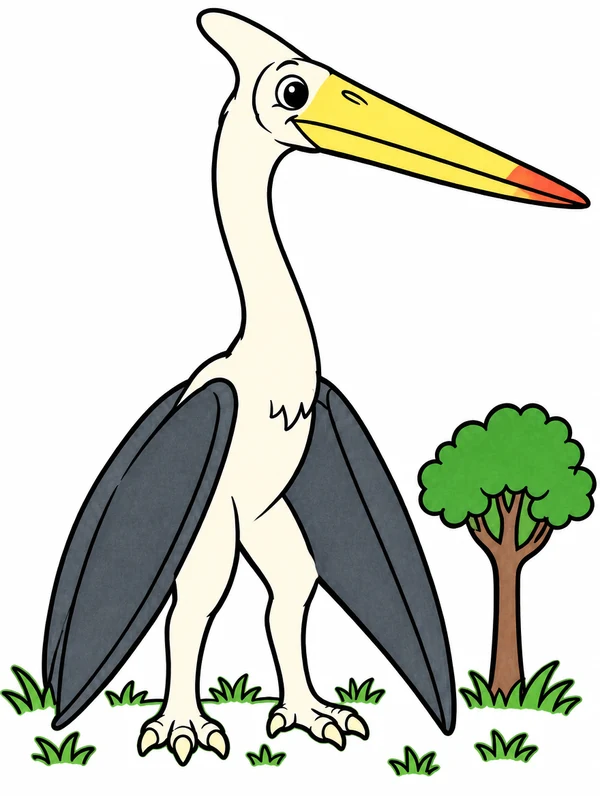 Colored drawing of a quetzalcoatlus