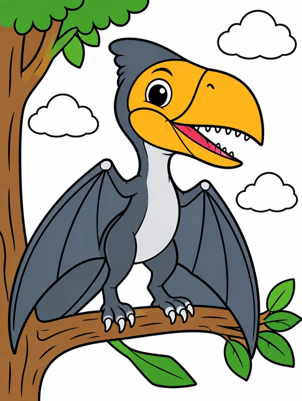 Colored drawing of a dimorphodon