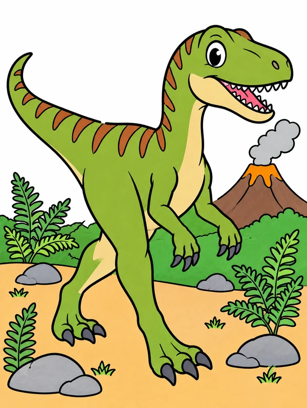 Colored drawing of a herrerasaurus