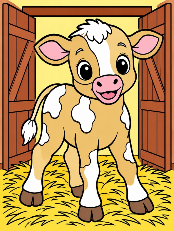 Colored drawing of a calf
