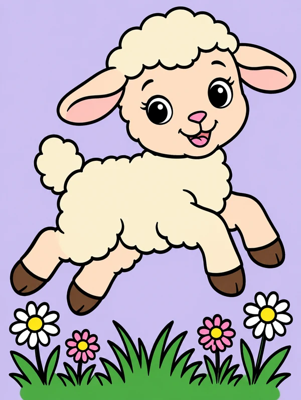 Colored drawing of a lamb