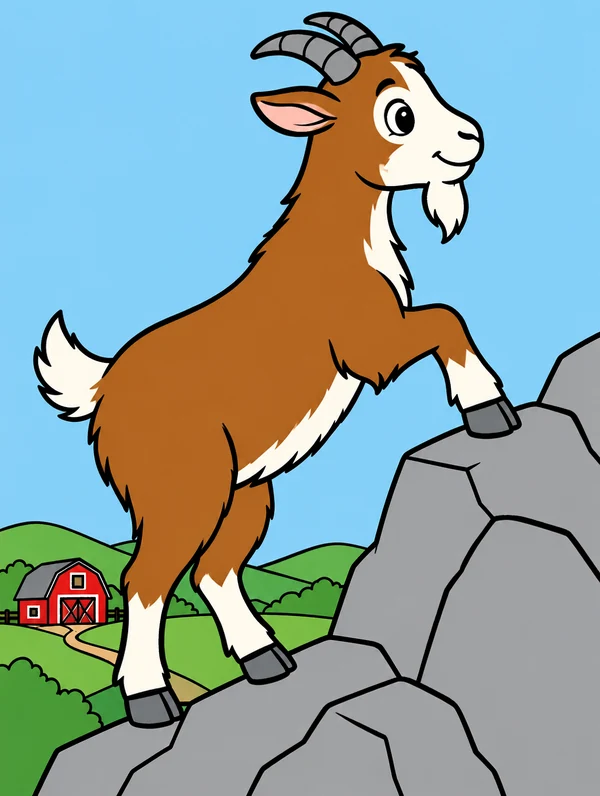 Colored drawing of a goat