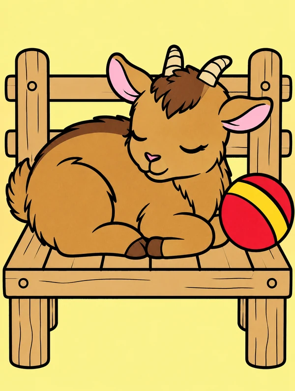 Colored drawing of a pygmy goat