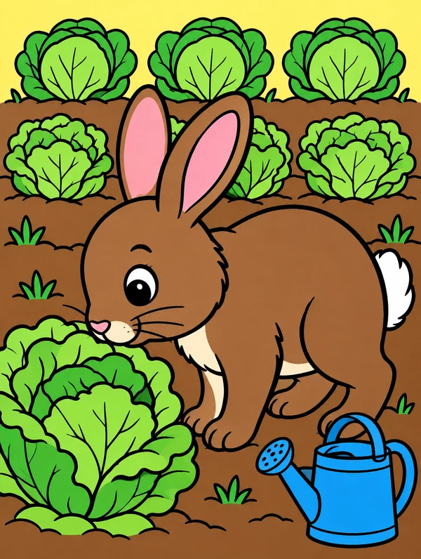 Colored drawing of a rabbit