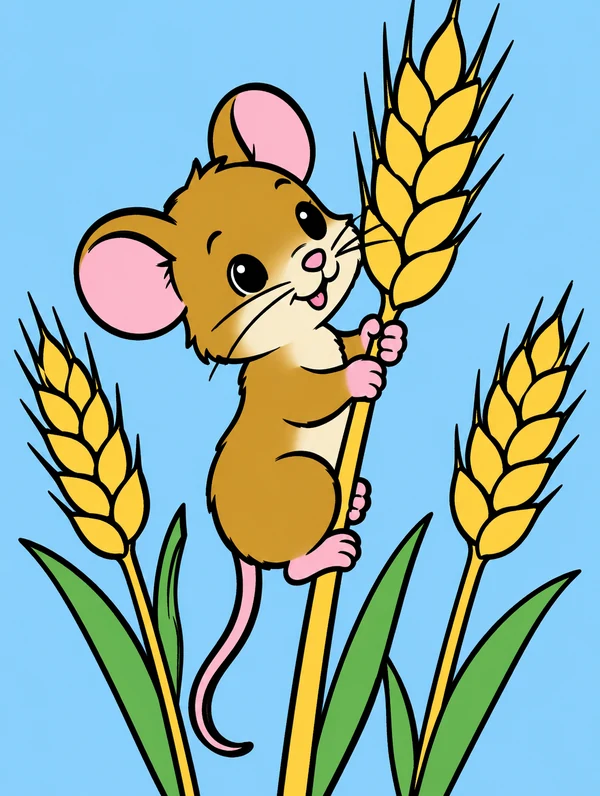 Colored drawing of a field mouse